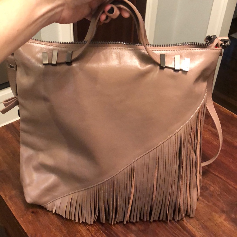 Badgley Mischka tan metallic bag